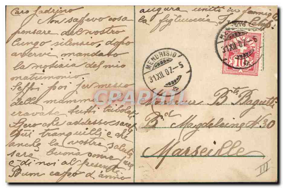 CPA Fantaisie Fleurs Annee 1908  — Verso