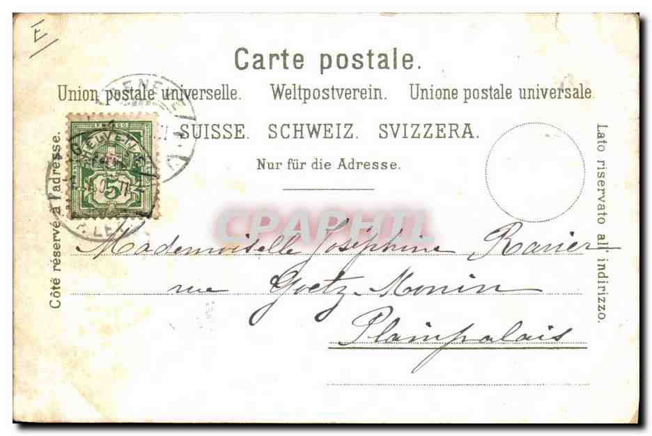 Genfer See — 1900 — A.G. Rothmann, Zurich, n° 5058 — Achterkant