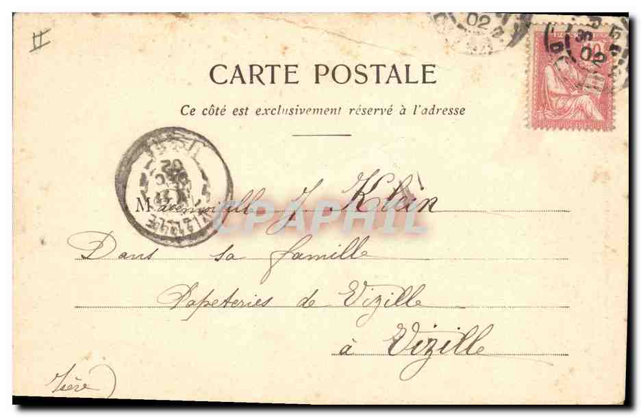 Je porte l'espérance — 1903 — Édition Phototypie A. Bergeret et Cie, Nancy — Rückseite