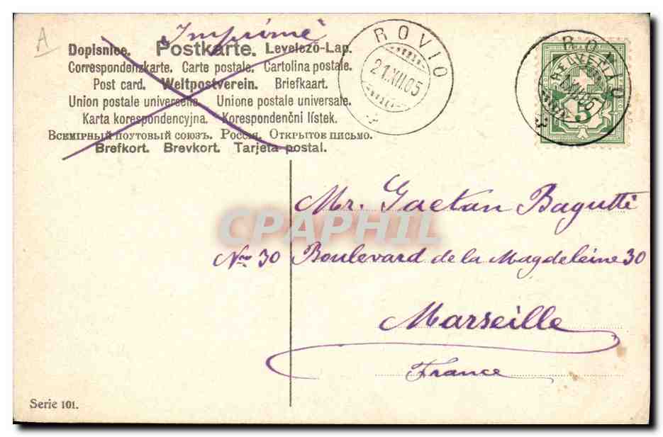 CPA Fantaisie Fleurs Annee 1906 Trefles  — Verso