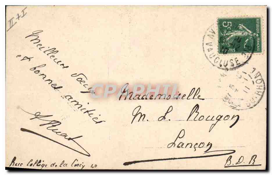 CPA Fantaisie Fleurs Annee 1911 Enfant  — Verso