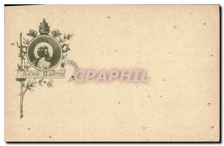 Cartolina d'epoca Fantaisie Fleurs Anno Santo 1900