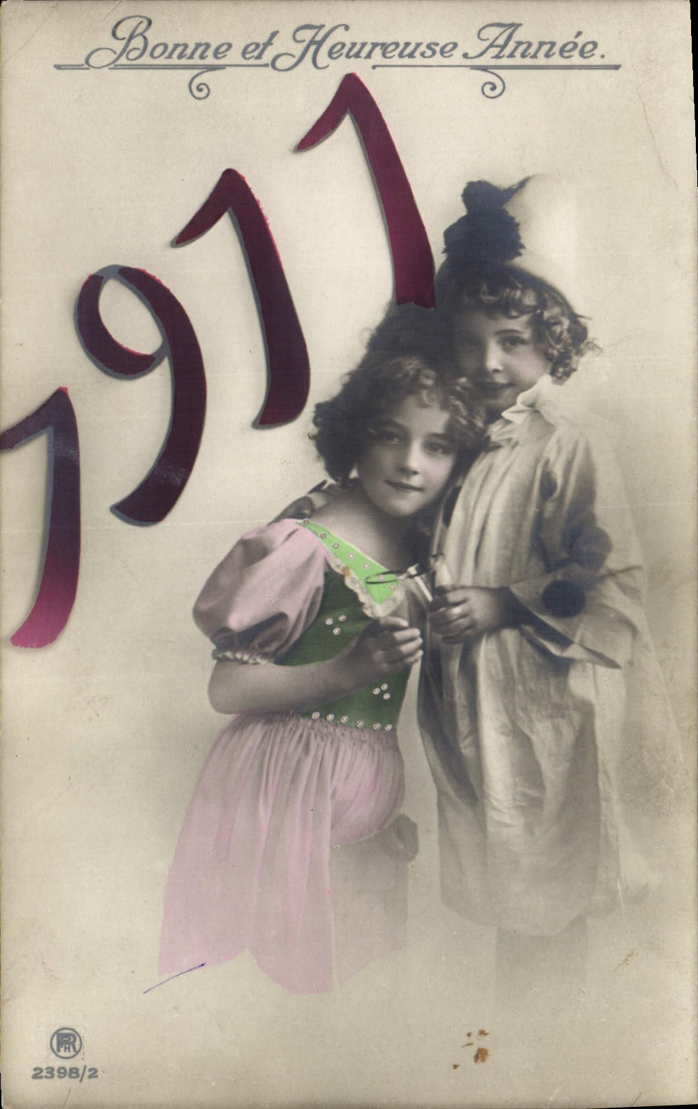 Deux enfants — Année 1911 — Éditeur PR, n° 2398/2