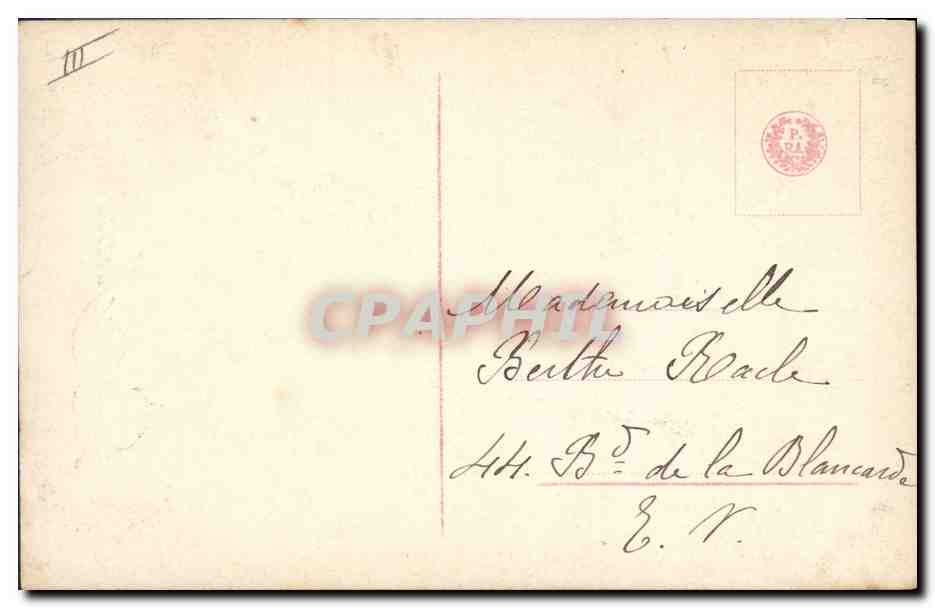 Femme avec bouteille de champagne — Année 1917 — éditeur inconnu, n° 16 — Verso