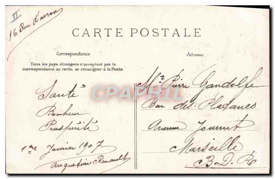 Année 1897 — fleurs et branches — E.L.D. — Verso
