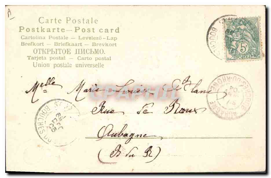 CPA Fantaisie Fleurs Annee 1904 Trefles  — Verso