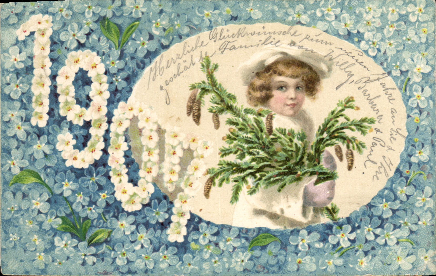 Niño con ramo de abeto — 1900 — editor no identificado