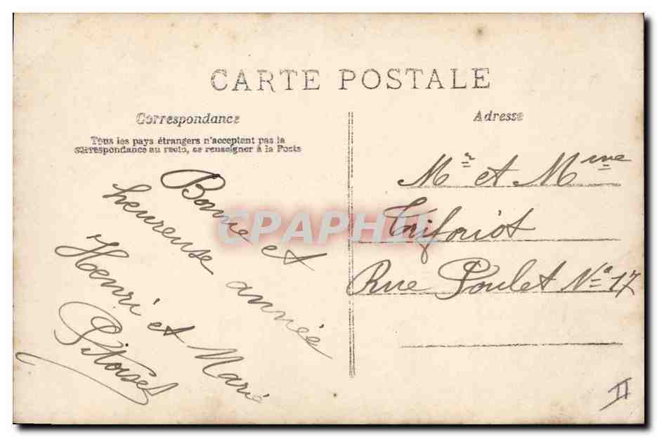CPA Fantaisie Fleurs Annee 1908 Enfant Vieille femme  — Verso