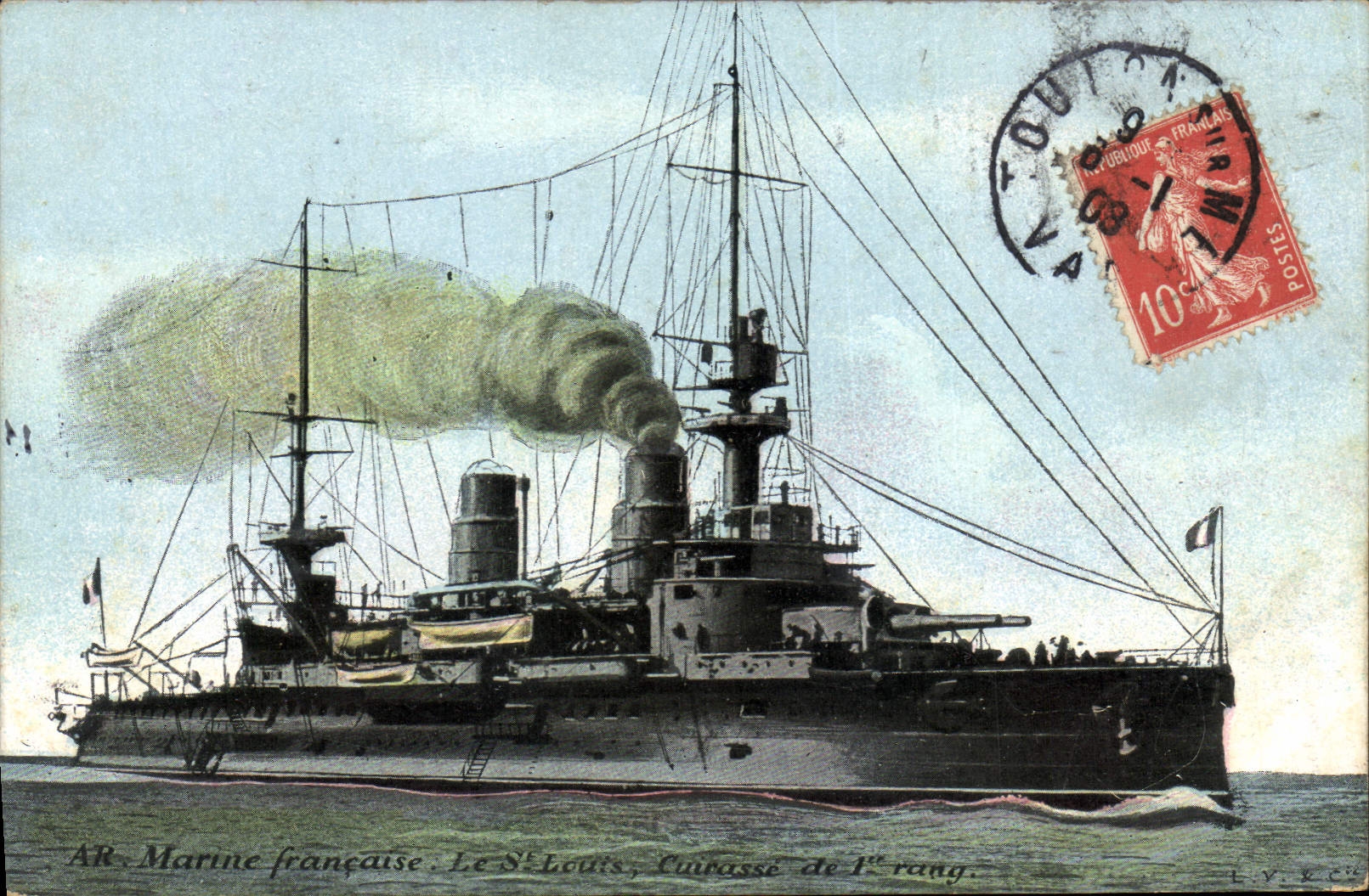 CPA Bateau de Guerre Le Saint Louis Cuirasse de 1er rang 