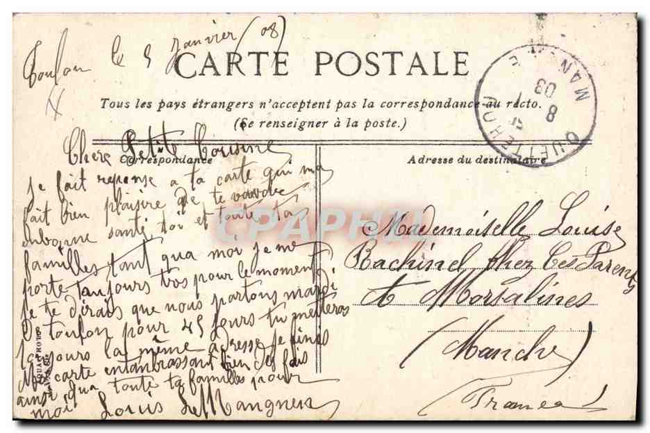 CPA Bateau de Guerre Le Saint Louis Cuirasse de 1er rang  — Verso