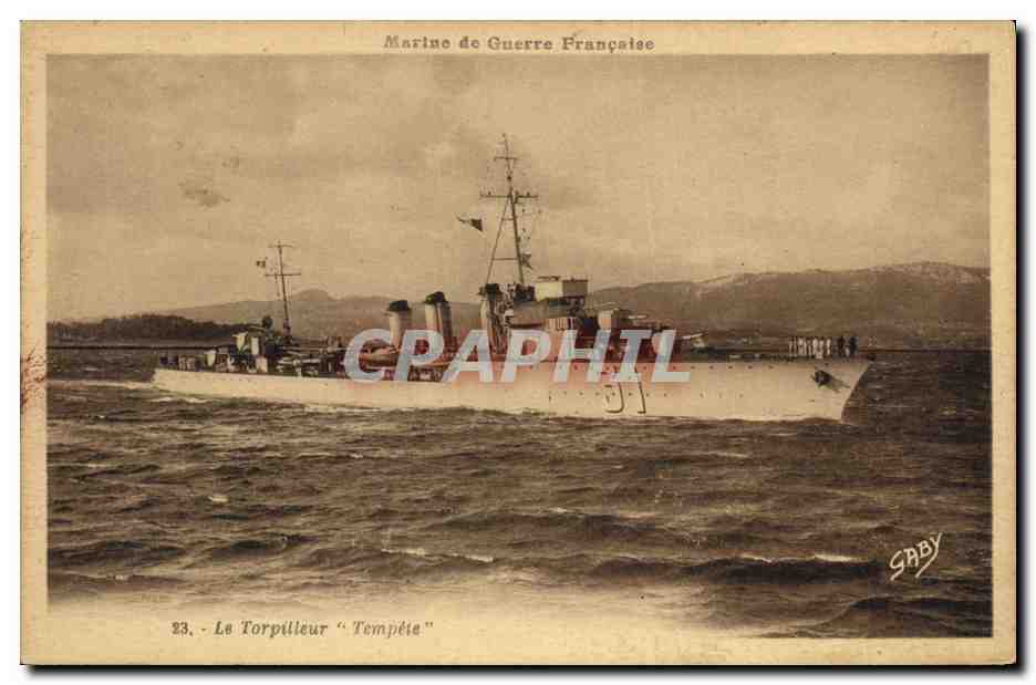 CPA Bateau de Guerre Le torpilleur Tempete 