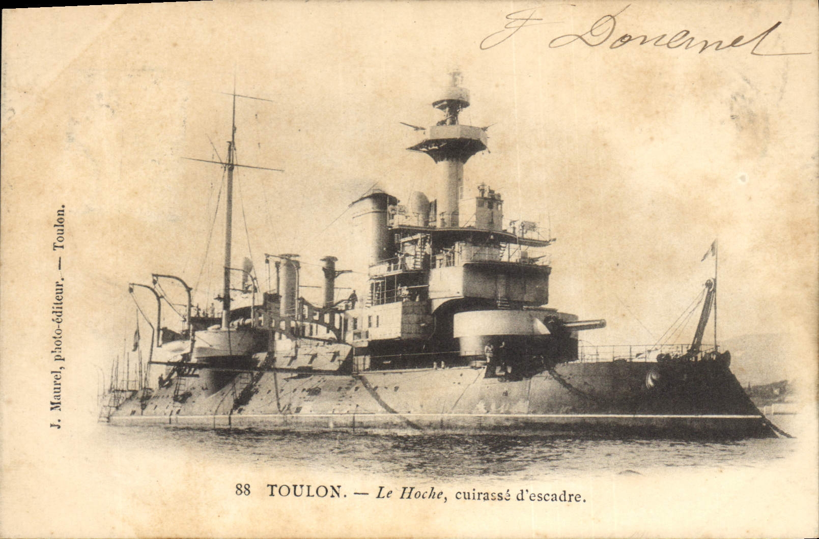 CPA Bateau de Guerre Toulon Le Hoche Cuirasse d'escadre 