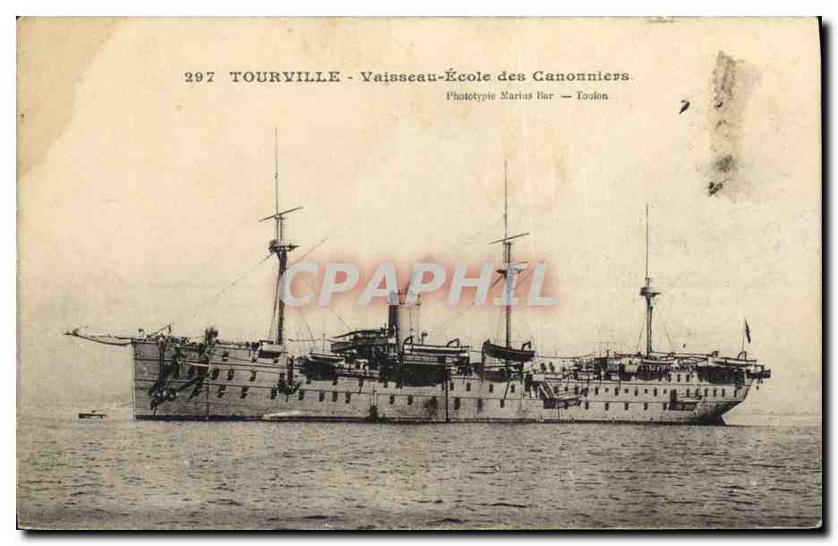 Tourville - Vaisseau-École des Canonnières — Phototypie Marius Bar — Toulon