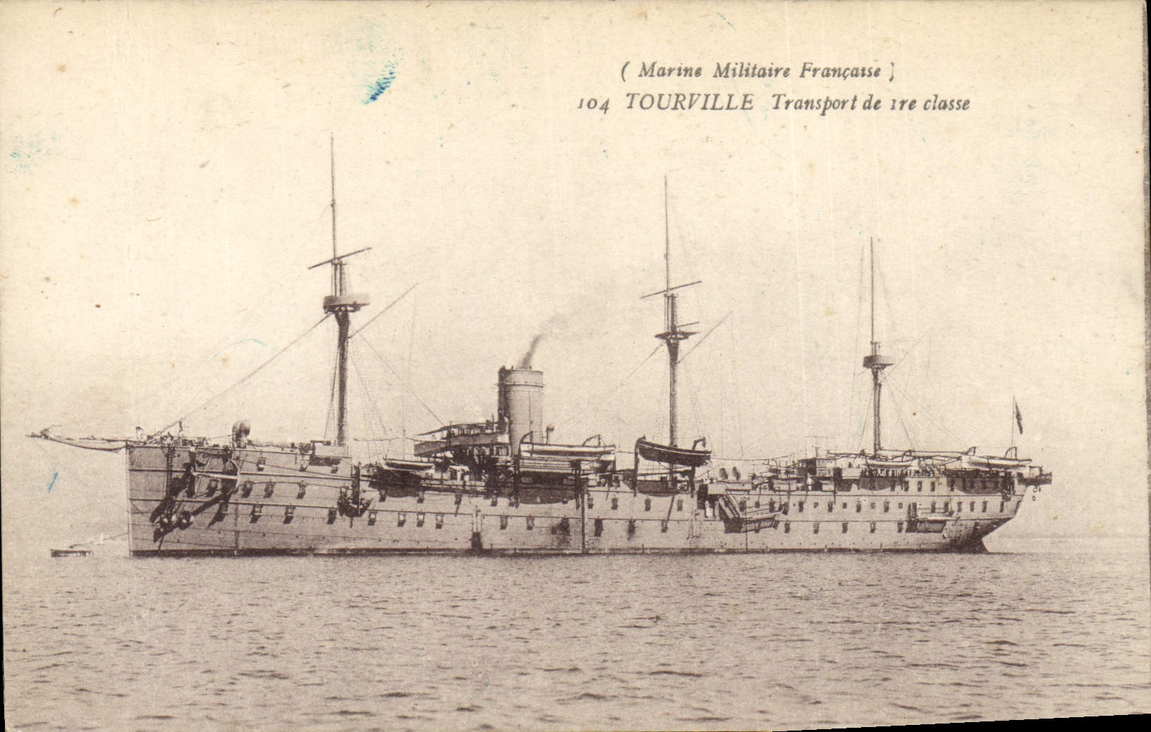 CPA Bateau de Guerre Tourville Transport de 1ere classe 