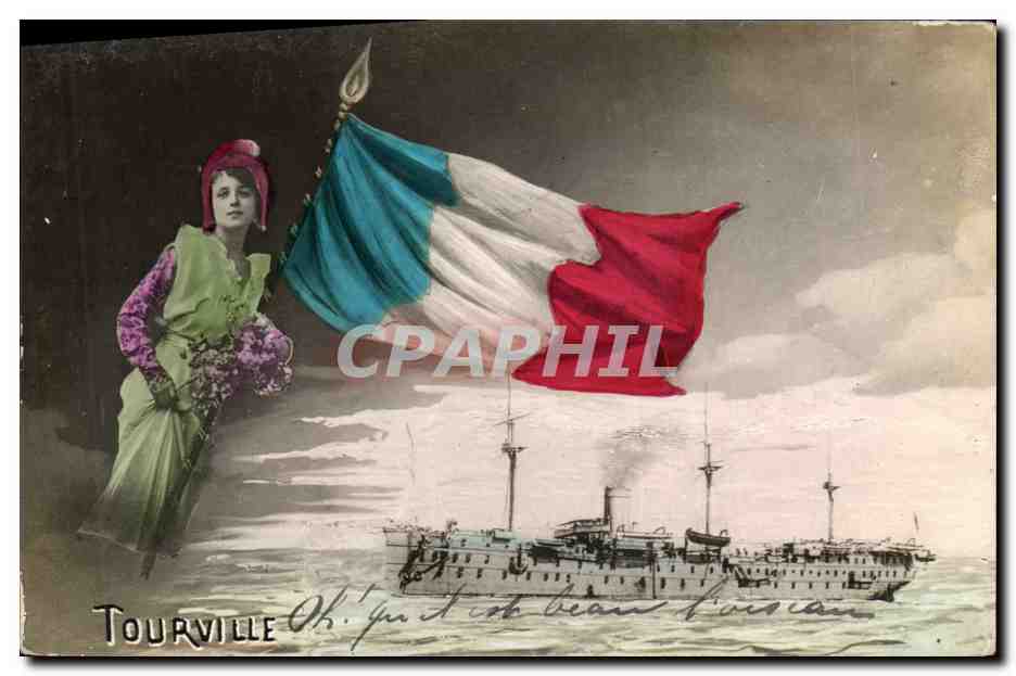 CPA Bateau de Guerre Tourville 
