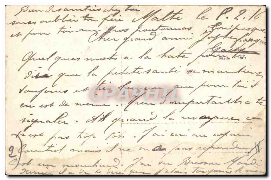 CPA Bateau de Guerre Tourville  — Verso