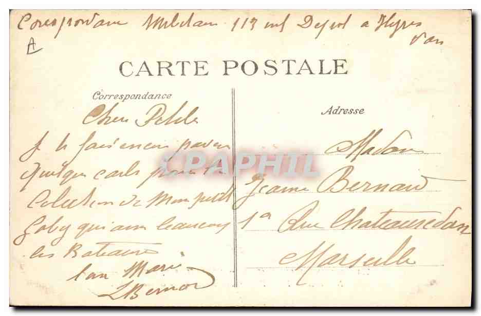 Navire de la Marine nationale — "Tourville" — École de canonnage — Verso