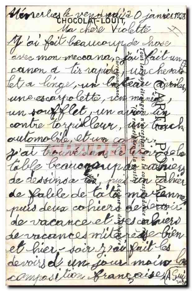 CPA Bateau de Guerre L'amiral Trehouart Garde cotes cuirasse — Verso