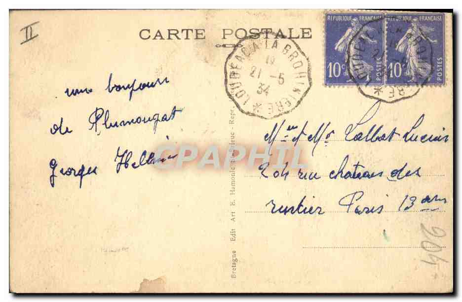 CPA Folklore Douarnenez Concarneau Sardinieres attendant le retour des bateaux  — Verso