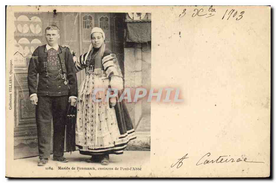 CPA Folklore Maries de Penmarck environs de Pont L'Abbe Mariage 