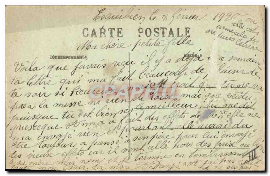 CPA Folklore Jeune fille de Douarnenez en costume de fete  — Verso