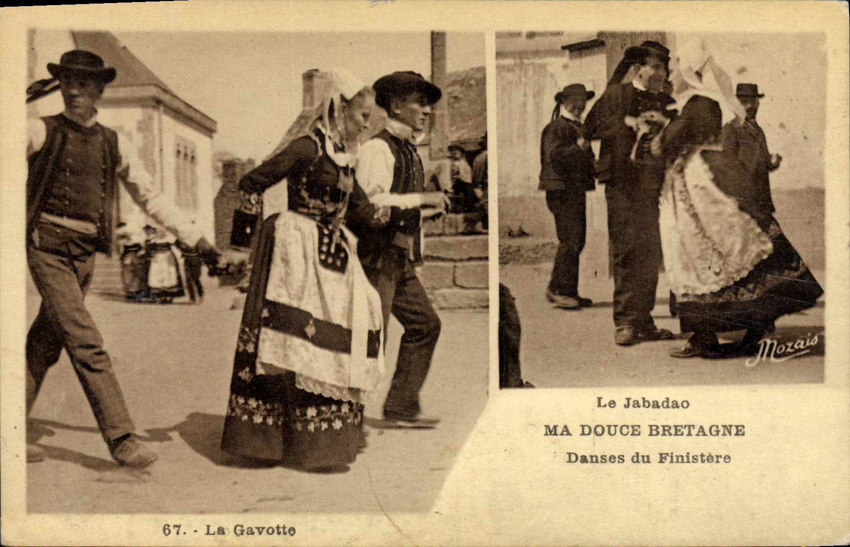 CPA Folklore La Gavotte Douce Bretagne Le Jabadao Danses du Finistere 