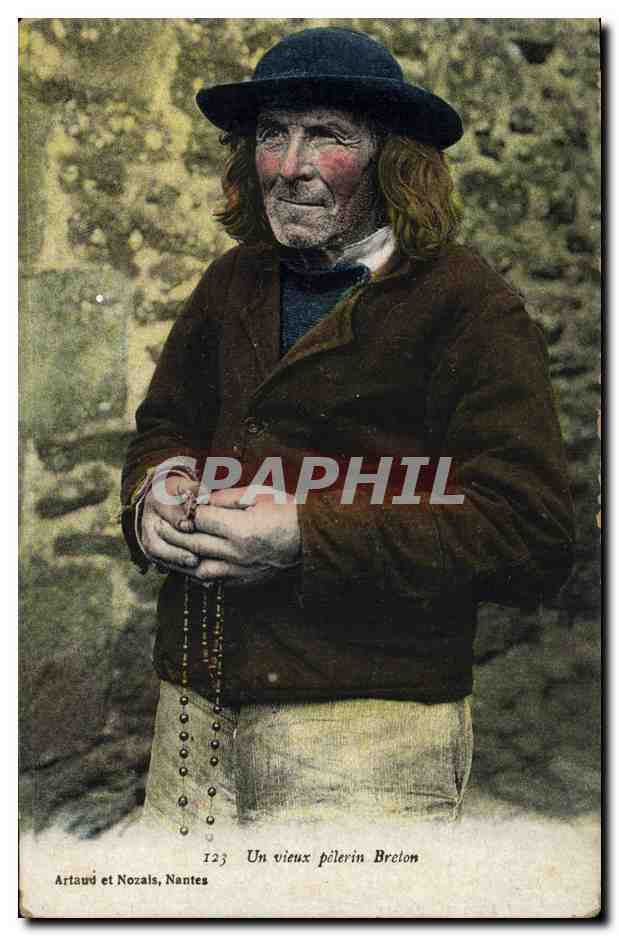 CPA Folklore Un vieux pelerin Breton 