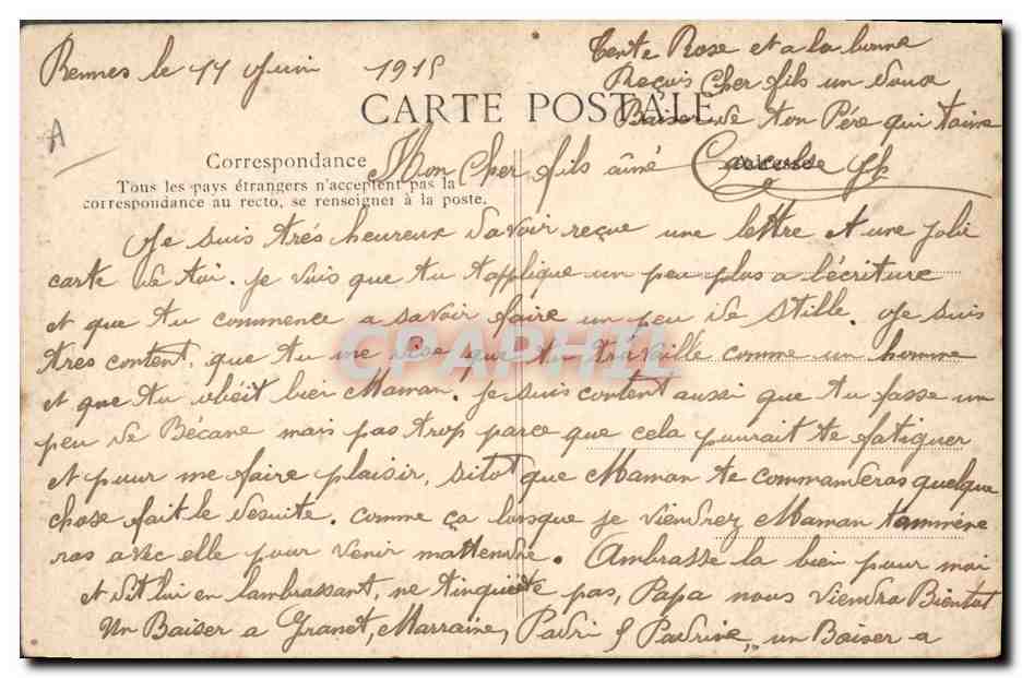 CPA Folklore Bretagne Le tablier neuf Anciens costumes de Pont Aven Enfant  — Verso