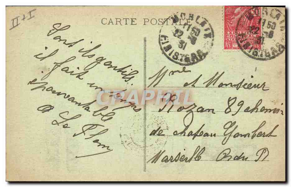 CPA Folklore Enfants Bretons Päys de Quimper Coray  — Verso