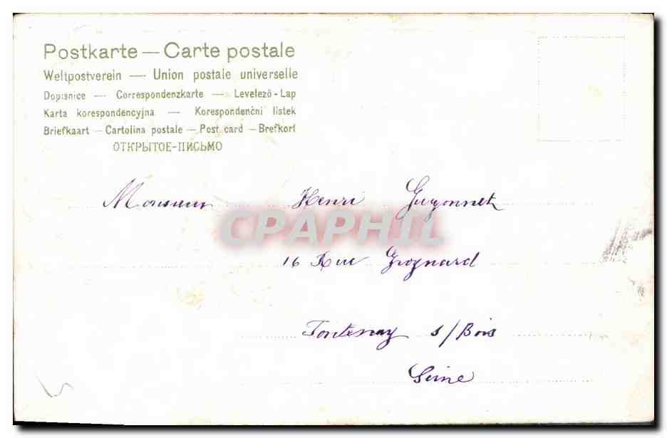 CPA Fantaisie Fleurs Hirondelles  — Rückseite