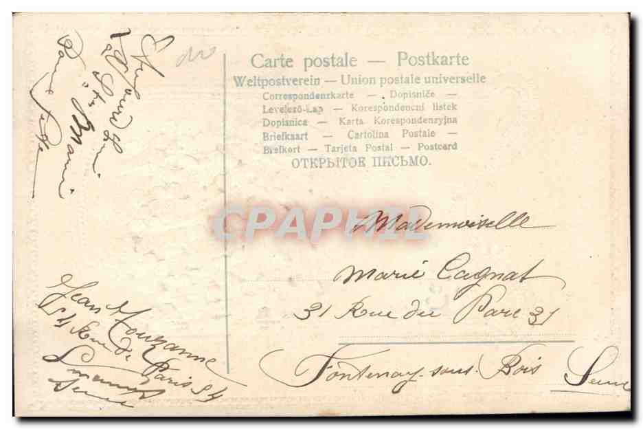CPA Fantaisie Fleurs  — Verso