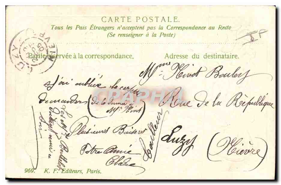 CPA Fantaisie Fleurs  — Rückseite
