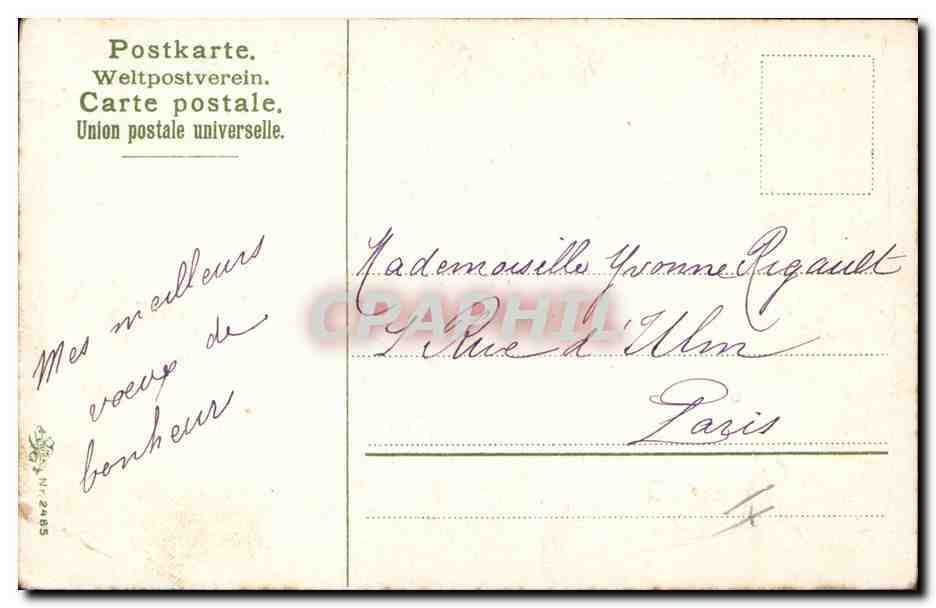 CPA Fantaisie Fleurs  — Back