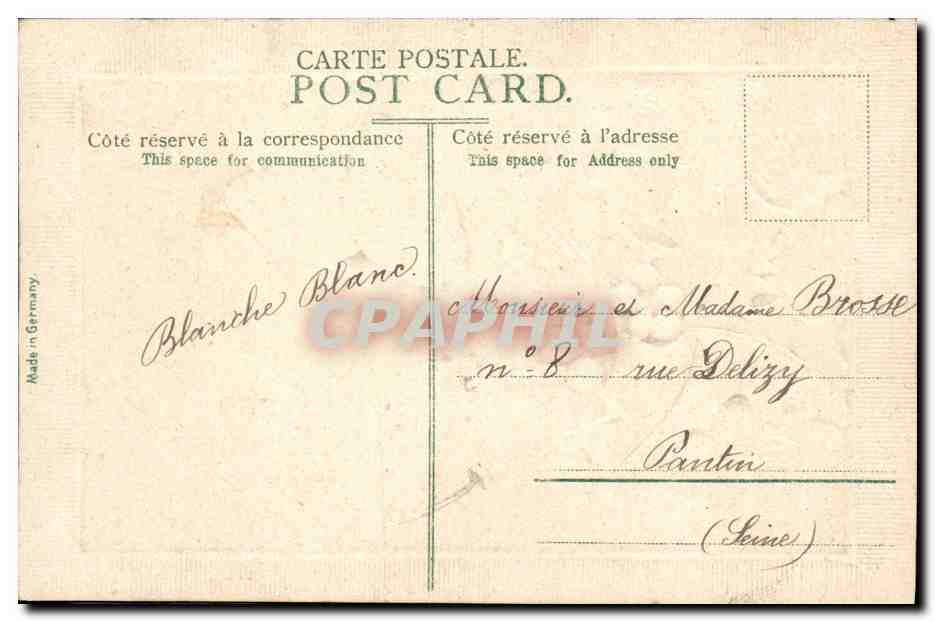 CPA Fantaisie Fleurs Oiseaux  — Verso