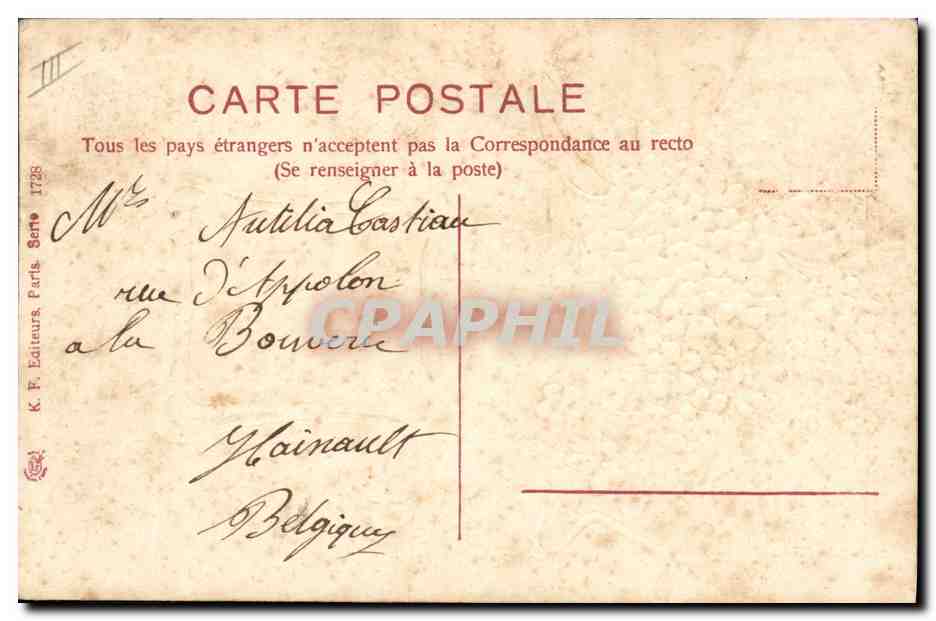 CPA Fantaisie Fleurs Enfant  — Verso