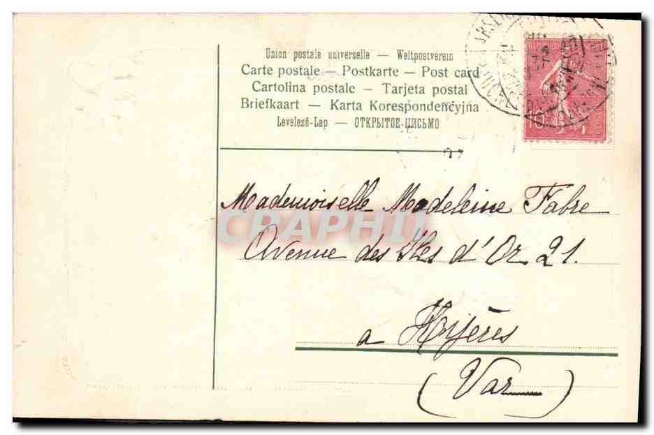 CPA Fantaisie Fleurs Trefles  — Verso