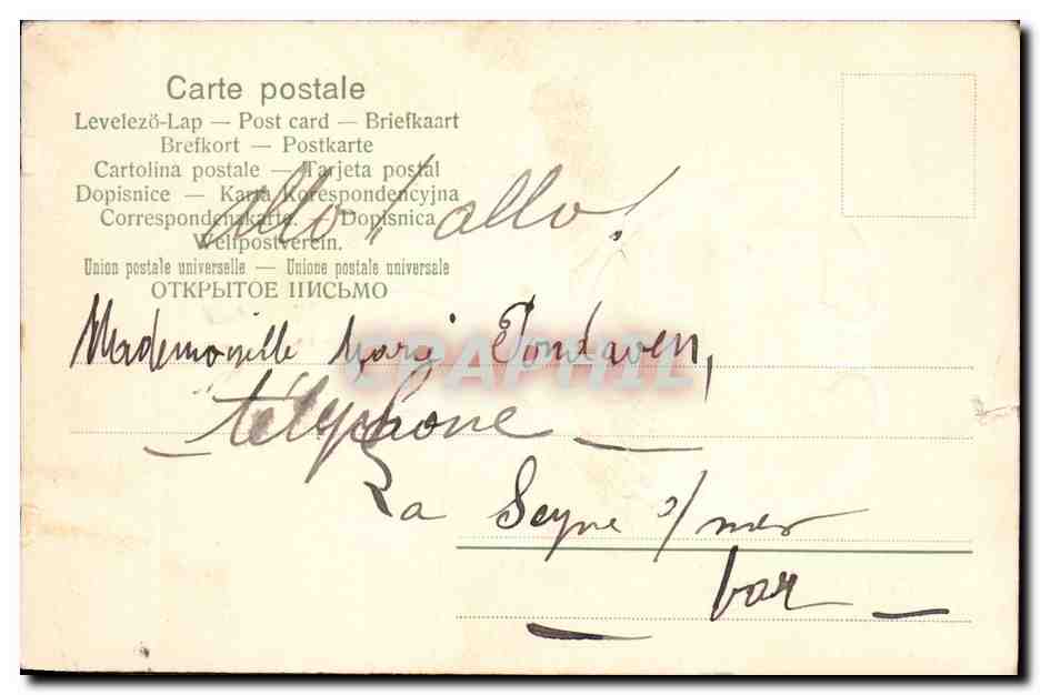 CPA Fantaisie Femme Enfant — Verso