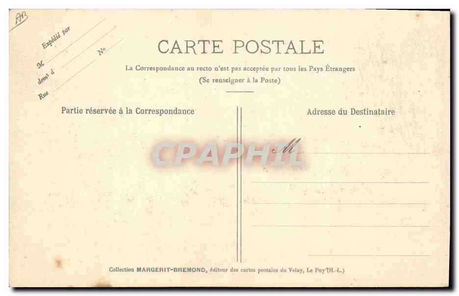 CPA Folklore Dentelle Dentelliere Langeac  — Verso