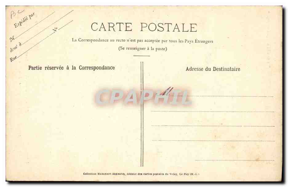 CPA Folklore Dentelle Dentelliere Coiffure plate a ruban Le Velay  — Verso