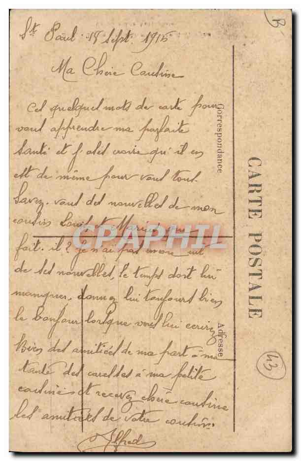 CPA Folklore Dentelle Type de Dentelliere d'Allegre Coiffure dite Auvergnate  — Verso