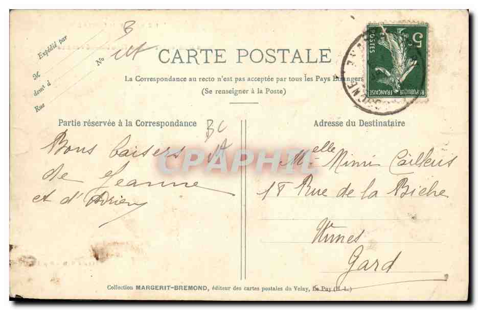 CPA Folklore Dentelle Dentelliere Le Velay Les dentellieres des Hautes Cevennes — Verso