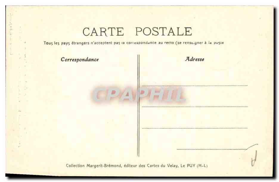 CPA Folklore Dentelle Dentelliere Coiffure dite Auvergnate Avec large ruban flottant  — Verso