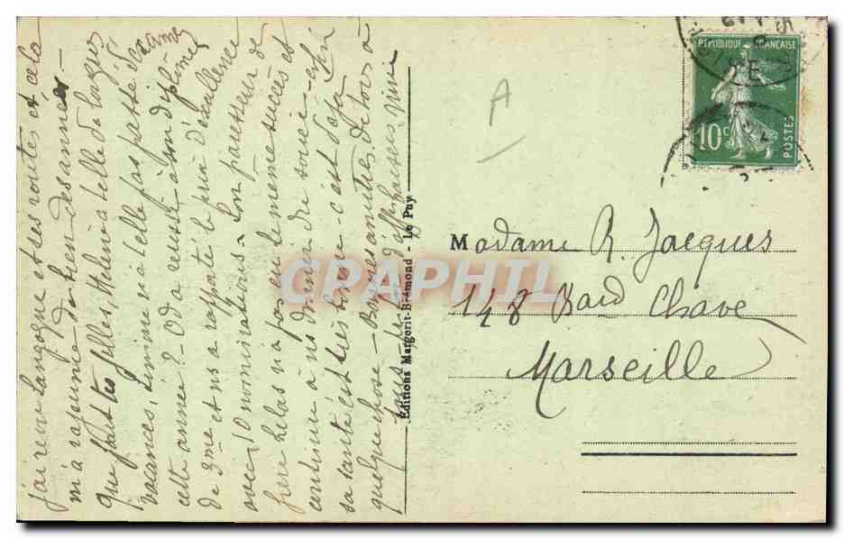 CPA Folklore Dentelle Dentelliere Les eleves dentellieres en Velay Enfants  — Verso
