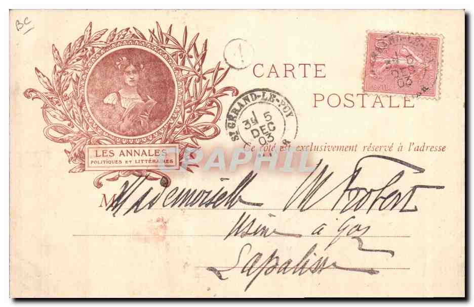 Trois hommes dans une bibliothèque — J. Fabre, éditeur — CPA n° 15 — Verso