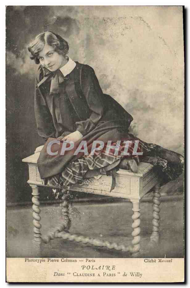 Polaire — Nel 'Claudine a Parigi' di Willy — Fototipia Pierre Colman — Parigi