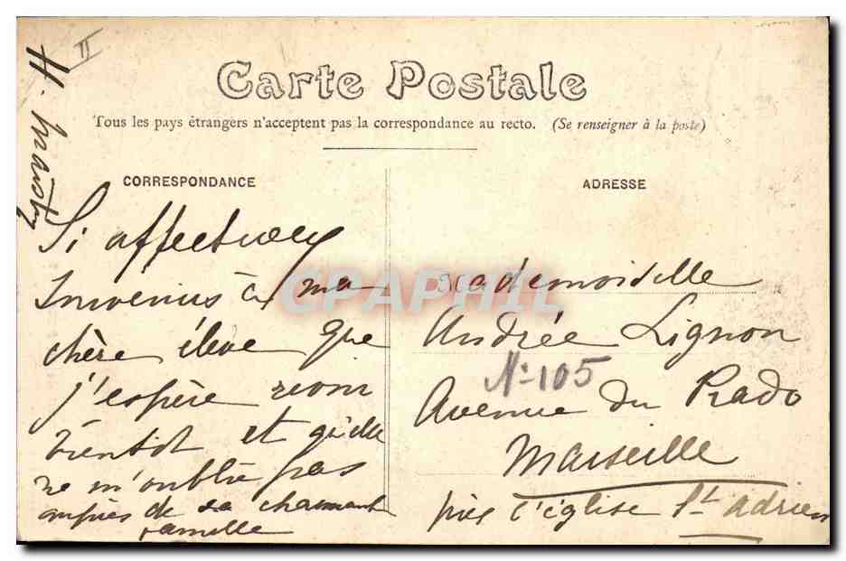 CPA Portrait de Rial Faber  — Verso