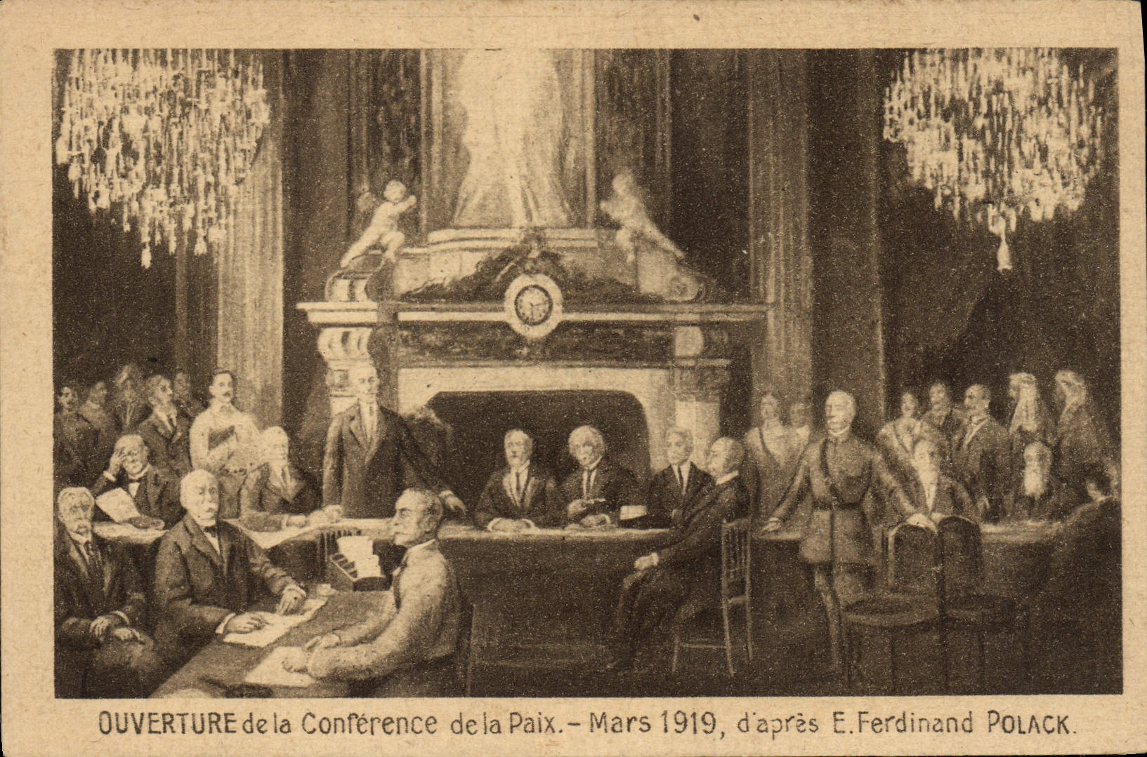 CPA Ouverture de la Conference de la Paix Mars 1919 Ferdinand Polack 