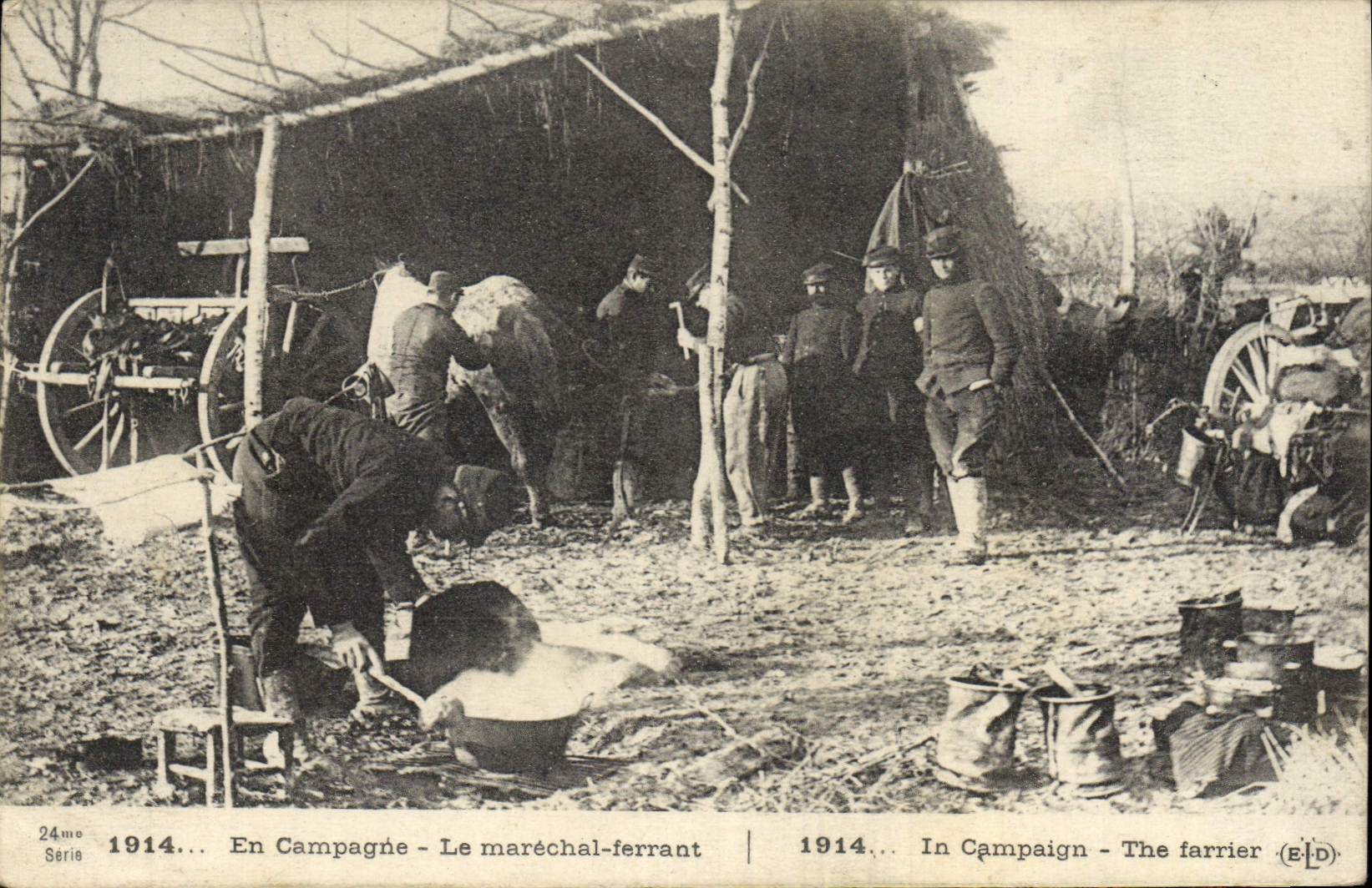 En Campagne - Le maréchal-ferrant — 1914 — Série 24mo — Éditeur (E|D)
