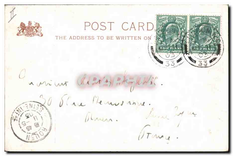 CPA Cheval Hippisme Equitation The village smithy Forgeron  — Verso