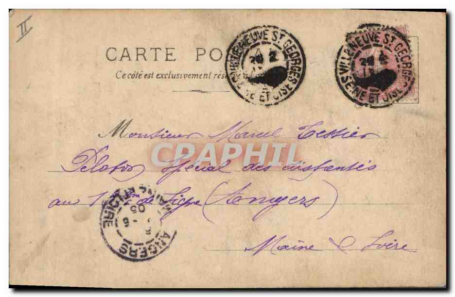 CARTE PHOTO Villeneuve St Georges Cheval Hippisme Equitation  — Verso